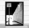 Street Sign Bike Bicycle Silhouette Pedestrian Perspective Pov Wall Art Print