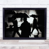 Umbrella People Blur Blurry Rain Raining Street Texture Shadow Wall Art Print