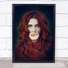 When Words Escape, Flowers Speak red curled hair close up pose Wall Art Print
