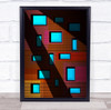Windows Facade Abstract Contrast Colourful Composition Outdoor Wall Art Print