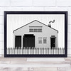 House Home Chimney Smoke Black & White Graphic Pencil Pencils Pen Pens Print