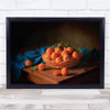 Apricot Apricots Rustic Still Life Fruit Basket Table Kitchen Wall Art Print