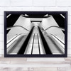 Black & White Escalators Perspective Contrast Vanishing Point Wall Art Print