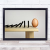 Domino Egg Italy Balance Gravity Game Table Still Life Bricks Wall Art Print