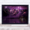 Fireworks Como Lombardia Viola Lake Pusiano Celebration Italy Wall Art Print
