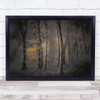 Forest Autumn Falls Trees Colors Yellow Mood Mist Last Lights Wall Art Print