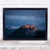 Night Summit Top Hill Mountain Landscape Village Town Skyline Wall Art Print
