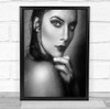 Face Portrait Model Beauty Studio Eyes Woman Black and white Girl Wet Print