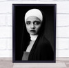 Portrait Veil black and white Contrast Face Nun Nuns Woman Girl Negin Print