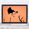Bird Landing Flying Crane Silhouette Graphic Wildlife Africa Wall Art Print