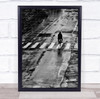 Della-Latta-Massimo Street Lucca Black White Bicycle Stripes Wall Art Print