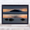 Lake Sunset Fog Mist Haze Gold Golden Glow Top Hill Mountain Wall Art Print