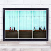 Mood Emotions Feeling Waiting People Red Building Bench Body Wall Art Print