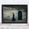 Silence Woman Birds Street Door Thoughts Femme Oiseau Dit An Wall Art Print