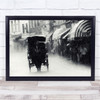 Street Cart Horse People Rain Raining Weather Transportation Wall Art Print