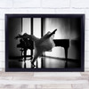 Performance Ballet Ballerina Black & White Piano Grand Woman Balance Print Performance Ballet Ballerina Black & White Piano Grand Woman Balance Print