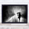 Rain Street Black & White Creative Edit Umbrella Blur Blurry Raining Print