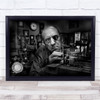 Everyday Person Black & White Man Portrait Maker Mechanical Wall Art Print