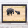 Kenya Safari Mother Baby Elephants Elephant Family Cute Cub Wall Art Print