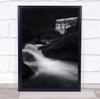 Mccloud Water Falls Waterfall Flow River Shasta Black White Wall Art Print