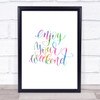 Enjoy Weekend Rainbow Quote Print