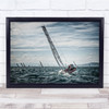 Sailboat Boat Marine Race Boats Sails Sail Action Water Sea Wall Art Print