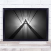 Architecture Black & White Bridge Geometry Symmetry Cables Wall Art Print