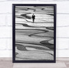 Ground Woman Walking Portugal Abstract Waves Street Lisboa Wall Art Print