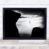 Man Walking Beach Alone Sea Rocks Loneliness Contemplative Wall Art Print