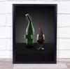 Still Life Wine Bottle Glass Splash Edited Red Photography Wall Art Print