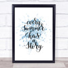 Every Summer Story Inspirational Quote Print Blue Watercolour Poster