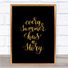 Every Summer Story Quote Print Black & Gold Wall Art Picture