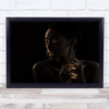 Closed Eyes Gold Golden Portrait Woman Model Dark Low Key Wall Art Print Closed Eyes Gold Golden Portrait Woman Model Dark Low Key Wall Art Print