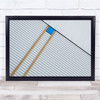 Diagonal Lines Geometry Blue Yellow Abstract Architecture Wall Art Print