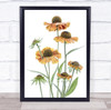 Helenium Garden Plant Flower Floral Flora High-Key Yellow Wall Art Print