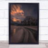 Night Mountain Mountains Lake Frost Frozen Winter Cold At Wall Art Print