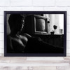 Portrait TV Vintage Retro Dark Shadow Low Key Low-Key Man Wall Art Print