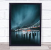 USA California Night Bridge Cold Ice San Francisco United Wall Art Print