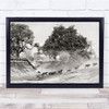 Black & White Buffalo Africa Wild Wildlife South Luangwa Wall Art Print