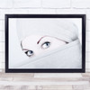 Blue Eyes Veil Cover Portrait Face Looking Gaze High Key Wall Art Print