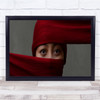 Eyes Panorama Red Veil Ninja Scarf Portrait Surveillance Wall Art Print