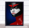 Face Shapes Red Portrait Model Geometry Abstract Samurai Wall Art Print