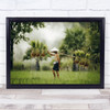 Farmer Thai Thailand Green Fields Asia Asian Agriculture Wall Art Print