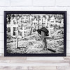 Graveyard Crosses Hat Cemetery Memory Remember Christian Wall Art Print