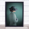 Incognito Iii woman light green clothing and hat profile Wall Art Print Incognito Iii woman light green clothing and hat profile Wall Art Print