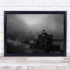 Living With Your Memories Old man on bench walking stick Wall Art Print