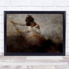 Painterly Texture Girl Woman Person Mood Dress Scratches Wall Art Print
