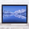 Panorama Landscape Blue Snowy Peaks Cold Reflection Calm Wall Art Print