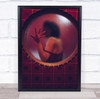 Petit Choux red circular window woman hand against glass Wall Art Print