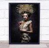 Princess Queen Royal Hat Tiara Gold Golden Fashion Model Wall Art Print